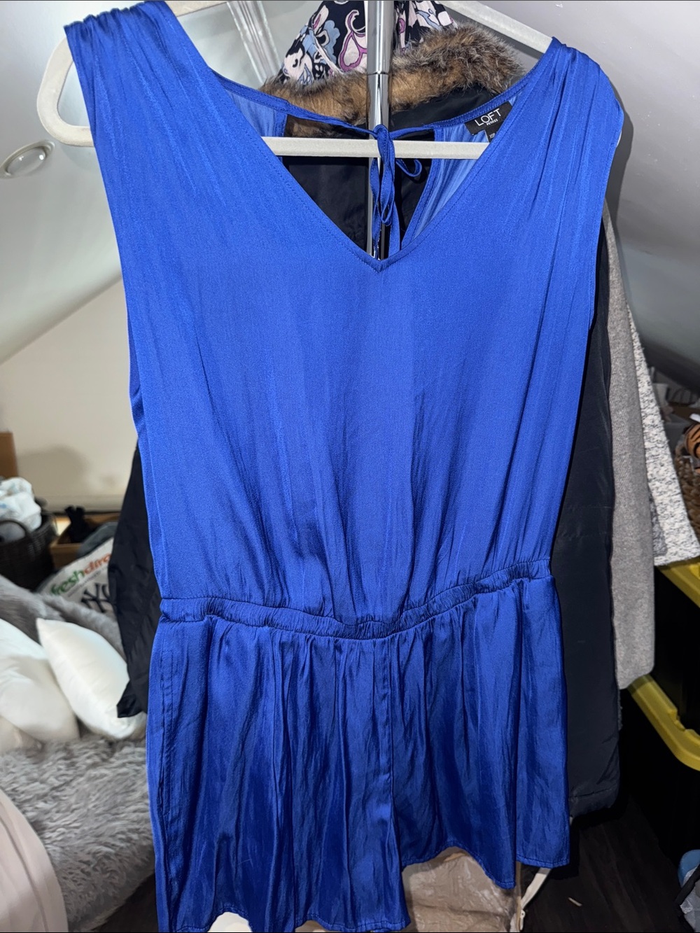 LOFT Royal Blue Sleeveless V-Neck Romper